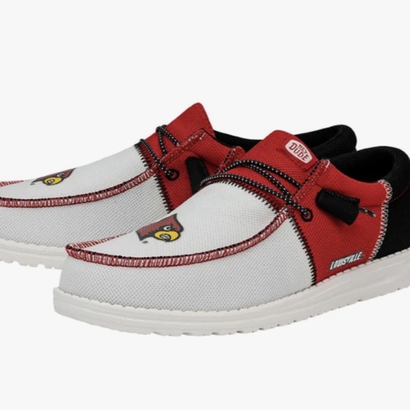 Louisville Cardinals Black And Red Hey Dude Red Dude Shoes Store